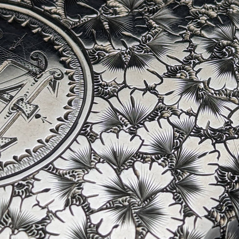 1897年 英国アンティーク 純銀製カードケース 両開き型 Frederick Marson